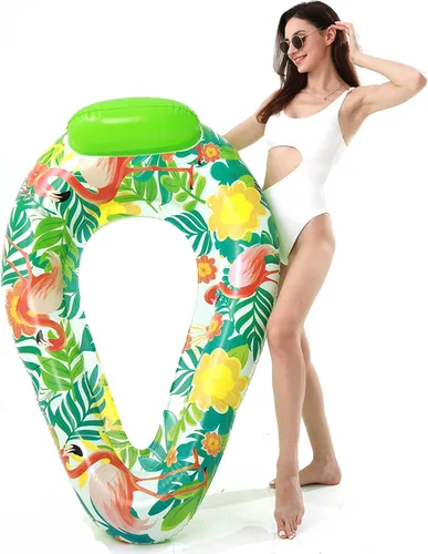 Miniatura 2 de Paquete de 2 flotadores inflables de piscina para adultos, sillas flotantes para fiesta, verano, agua, playa, lago, diversión flotante, piscina