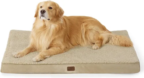 Miniatura 59 de Bedsure Camas para Perros Tamaño Grande - Cómodas Camas Planas para Mascotas con Funda Lavable Extraíble, Alfombrilla de Espuma Ortopédica