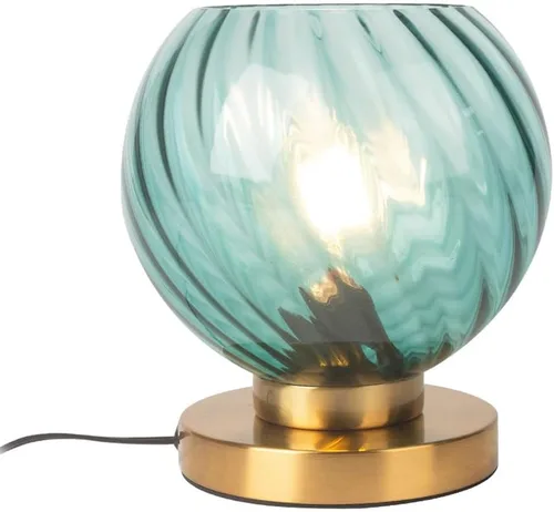 Miniatura 12 de Lámpara de mesa pequeña de mediados de siglo, lámpara de escritorio de cristal verde, lámpara de escritorio larga cilíndrica con forma de vidrio