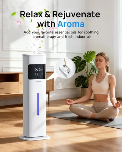Miniatura 6 de Humidificadores de niebla cálida y fría para dormitorio, 500 pies cuadrados, humidificador de llenado superior de 2.1 galones/8L, habitación grande