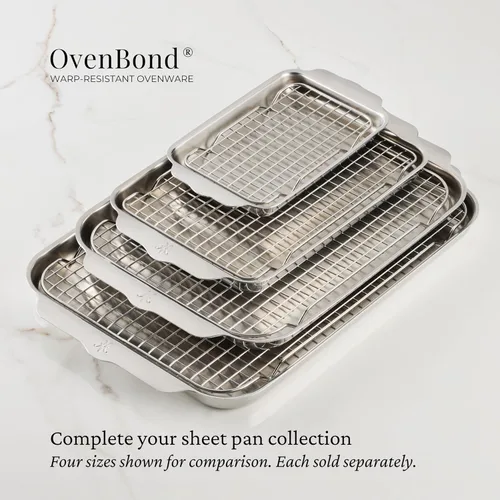 Miniatura 8 de Hestan Provisions OvenBond - Sartén mediana de acero inoxidable con revestimiento triple de 12 x 15 pulgadas