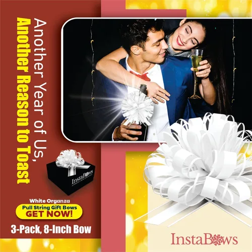 Miniatura 4 de Insta Bows - Lazo grande de 8 pulgadas para bicicleta, lazo blanco de encaje y cinta que hace que el lazo grande sea perfecto para envolver regalos