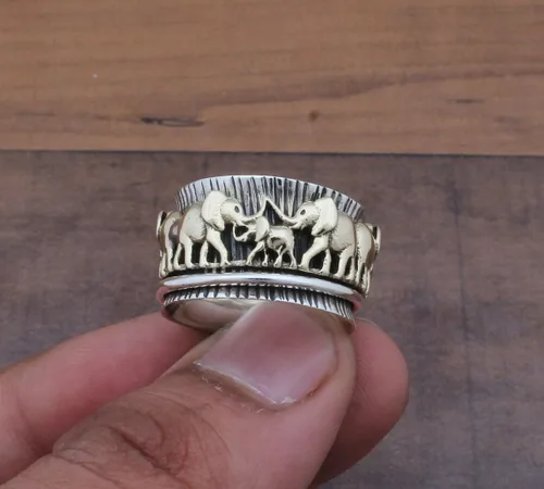 Miniatura 47 de Boho Spinner Ring, Mothers Day Gift, Silver 925 Women Ring, Sterling Silver 925 Ring, Fidget Spinner Ring,Women Silver Anxiety Ring