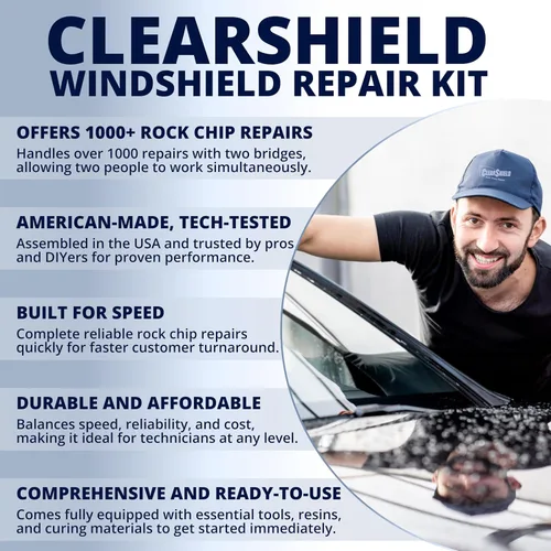 Miniatura 5 de Clearshield - Kit de reparación de parabrisas - Kit de reparación de virutas de roca para ventanas - Kit de reparación de parabrisas agrietados