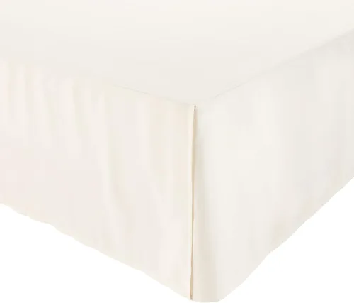Amazon Basics Falda de cama ligera plisada suave, lavable a máquina, tamaño King, color blanco hueso, sólido Blanco roto