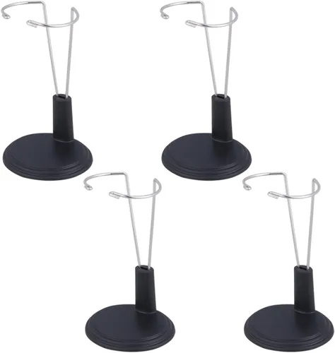 NUOBESTY Soporte de muñeca creativo, 4 piezas, soporte de oso portátil, almacenamiento negro para muñecas, modelos de juguete, exhibición de ahorro