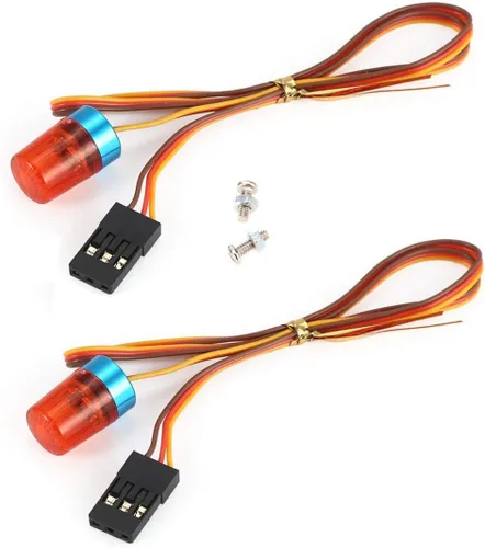 Miniatura 22 de LED Strobing Luz intermitente giratoria 0.354x0.591 in Lámpara para RC Modelo Policía Bomberos Ambulancia Coche Camión Iluminación (amarillo)