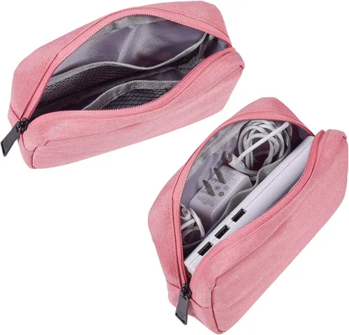 Miniatura 4 de dealcase Organizador universal de accesorios electrónicos de lona impermeable para banco de energía, cables de carga, cargadores, mouse, cable USB