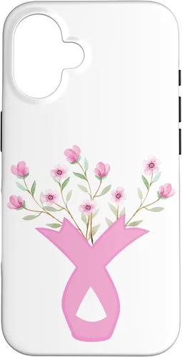 Miniatura 31 de iPhone 13 Flower Jar Pink Ribbon Breast Cancer Concientización Mes de Mujeres Caso