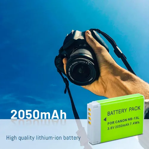Miniatura 6 de Paquete de 2 baterías NB-13L con cargador dual USB-C compatible con Canon PowerShot G7 X Mark II, G7 X, G1 X Mark III, G5 X, G5X Mark II, G9 X Mark