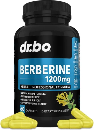 Cápsulas de suplemento de berberina – 1200 mg de berberina HCL Suplemento para un apoyo metabólico saludable – Complejo natural premium para mujeres