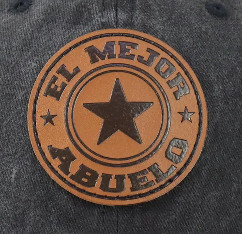 Miniatura 3 de World's Best - Gorra de béisbol con parche de cuero, ajustable, bordada, de algodón, para el día del padre, para papá