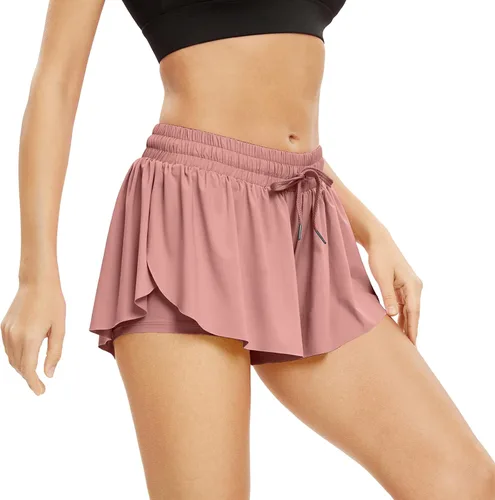 Miniatura 112 de Blaosn Pantalones cortos atléticos fluidos para mujer, gimnasio, yoga, entrenamiento, correr, pantalones cortos de tenis, falda falda linda, ropa