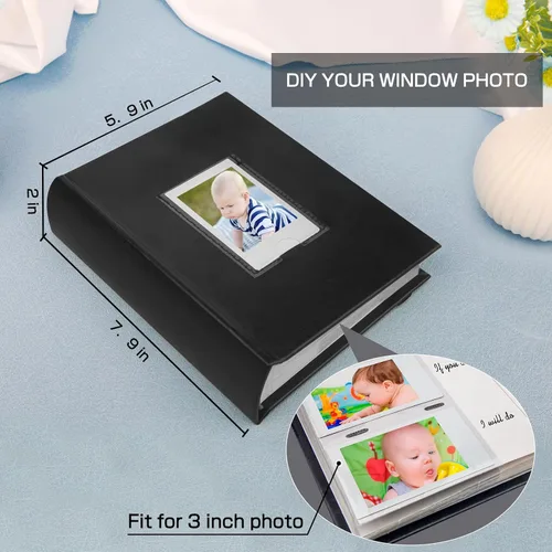 Miniatura 3 de Álbum de fotos de 180 bolsillos para cámara Fujifilm Instax Mini, álbum de fotos con espacio de escritura para Polaroid, cubierta de cuero, foto