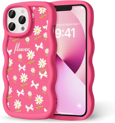 Miniatura 109 de Compatible con iPhone SE/8/7 Funda para Mujeres y Niñas, Marco Ondulado Rizado con Patrón Lindo, Estética Delgada Suave Silicona TPU Parachoques