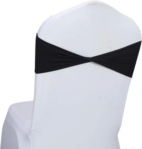 Miniatura 21 de MDS Paquete de 100 bandas de elastano para silla, bandas lisas sin hebilla, reutilizables, elásticas, para decoración de bodas, recepciones, Azul