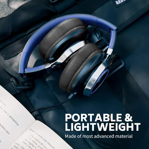 Miniatura 6 de AC01 auriculares de diadema con cable, auriculares pasivos con aislamiento de ruido, auriculares estéreo con cable con micrófono y control de Negro