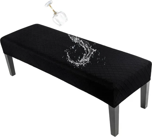 Miniatura 10 de SearchI Funda de banco de comedor, fundas de asiento de banco largas elásticas lavables, funda rectangular para banco de mesa de comedor, para Beige