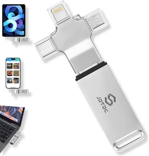 Photo-Stick 512 GB todo en uno de almacenamiento de copia de seguridad de fotos y videos para iPhone, Android, Mac y PC [Encuentra y guarda