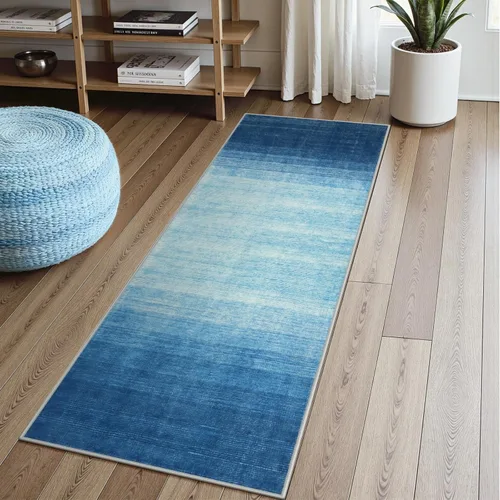 Miniatura 21 de Wonnitar Alfombra rosa lavable de 2 x 6 pies, moderna alfombra de pasillo de baño en degradé, contemporáneo, antideslizante, alfombra degradada