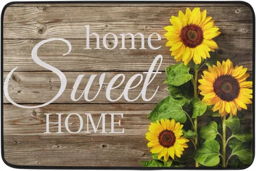 Miniatura 8 de Tapete de puerta de girasol de 23 x 16 pulgadas, tapete antideslizante para entrada, cocina, baño, decoración de girasol de otoño