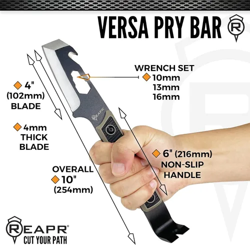 Miniatura 8 de REAPR VERSA TAC - Barra de palanca con funda, utilidad compacta para campamento, preparación de emergencia, mejoras para el hogar, reparaciones