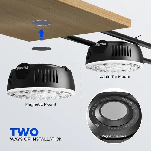 Miniatura 5 de Barrina Orbgrow OG09 Luz de Crecimiento Puck, 5000K 18W (2 x 9W, Equivalente a 270 Vatios), Luz de Espectro Completo para Plantas