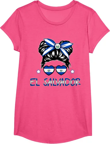 Miniatura 13 de Camiseta de El Salvador para Niñas Bandera Patrimonio Hispano Salvadoreño