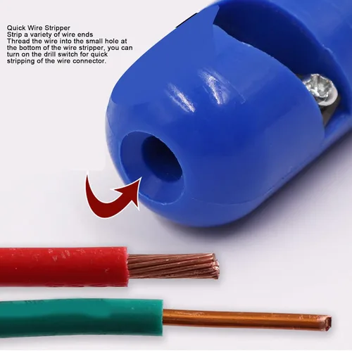 Miniatura 7 de Pelacables eléctrico de 10 mm², herramienta de pelacables de acero de alto carbono, longitud ajustable de 21 a 1.969 in, pelacables de doble uso