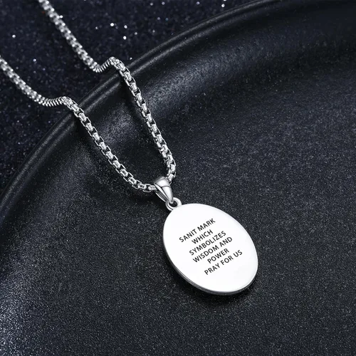 Miniatura 415 de Collar de plata de ley 925 con medalla de San Patrón, colgante de protección católica, amuleto, joyería religiosa para hombres y mujeres