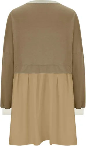 Miniatura 6 de Womens Fall Dresses Oversized Crew Neck Sweatshirt Dress Long Sleeve Drop Shoulder Pullover Pleated Mini Dress Tops