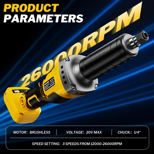 Miniatura 6 de Amoladora de troquel de frenado sin escobillas de 1100 W compatible con batería Dewalt de 20 V, velocidad variable de 3 niveles de hasta 26000 RPM