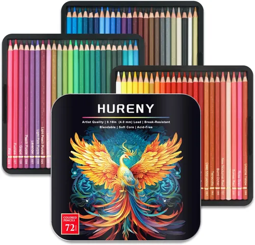 Miniatura 10 de Lápices de colores para libros de colorear para adultos, 72 lápices de dibujo con núcleos suaves a base de aceite, suministros de arte profesionales