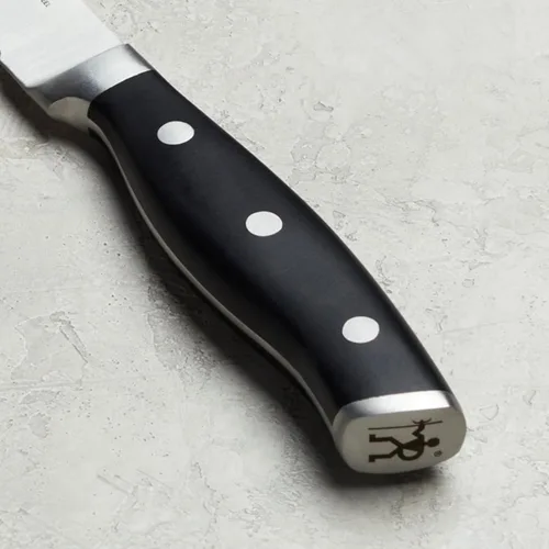 Miniatura 3 de HENCKELS Cuchillo Santoku Forjado Accent de Borde Hueco Súper Afilado de 5 Pulgadas, Ingeniería Alemana Respaldada por Más de 100 Años de Maestría