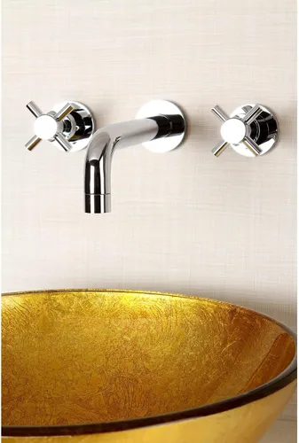 Miniatura 2 de Kingston Brass KS8121DX Concord - Grifo de baño con 2 manijas para montaje en pared, cromo pulido