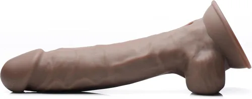 Miniatura 2 de Consolador vibrador de silicona hipoalergénica Silexpan de 9 pulgadas - Oscuro