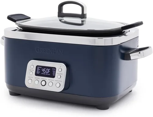 Miniatura 14 de GreenPan - Olla eléctrica programable Elite de cocción lenta 8 en 1, 6 cuartos de galón, tapa y recipiente extraíbles, sin PFAS, cerámica Verde