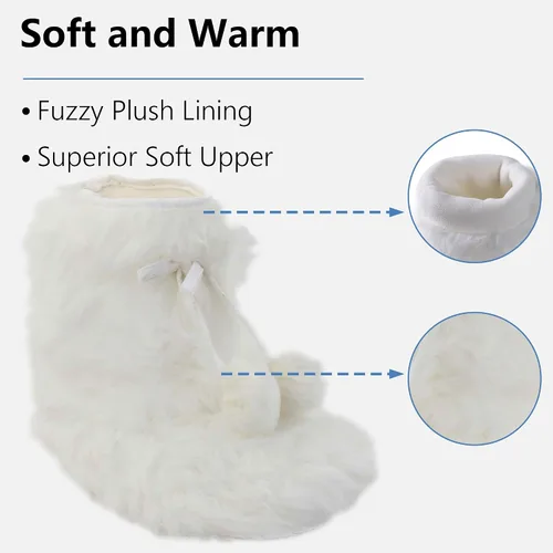 Miniatura 4 de Pantuflas de forro polar para mujer, botas antideslizantes para interiores