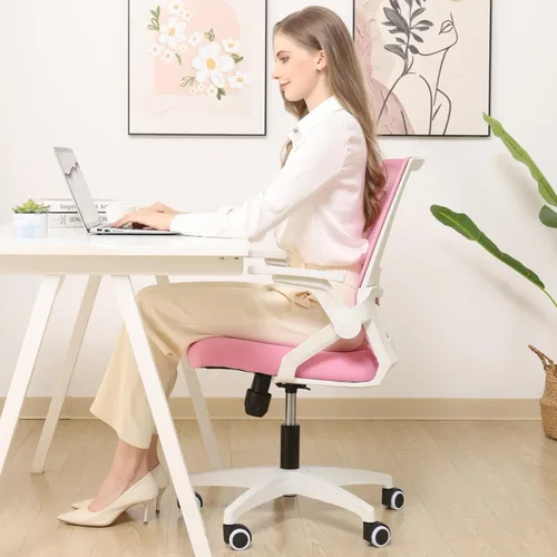 Miniatura 11 de Silla de oficina ergonómicamente diseñada con respaldo de malla transpirable y soporte lumbar, altura ajustable, adecuada para oficinas, hogares