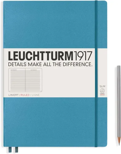 Miniatura 30 de LEUCHTTURM1917 - Cuaderno de tapa dura Master Slim A4+ - 123 páginas numeradas para escritura y diario (salvia, a rayas)