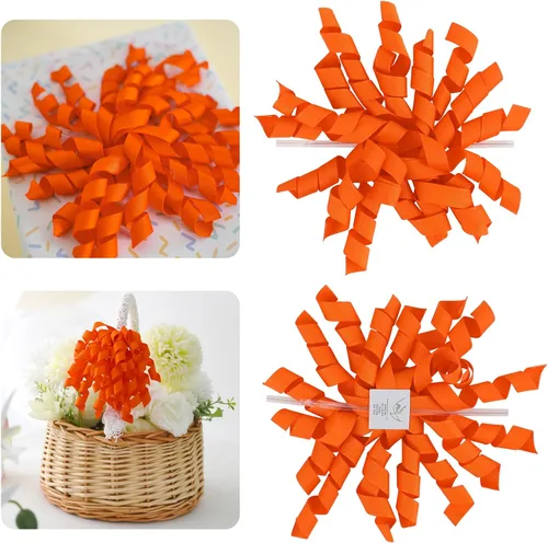 Miniatura 28 de AIMUDI Lazos Blancos de 4" Lazos Blancos Burst Lazos de Cinta Rizada Autoadhesivos para Envolver Regalos Cinta Grosgrain Lazos con Amarre Torcido