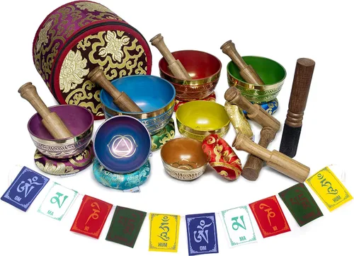 Miniatura 4 de ESK Juego de 7 cuencos tibetanos curativos de chakras para meditación, cuencos cantores del Himalaya, ESK 11