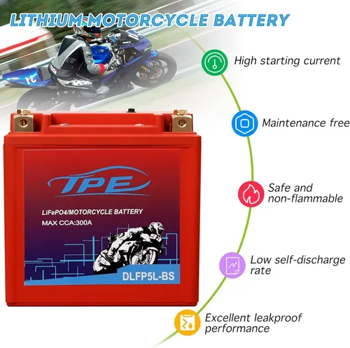 Miniatura 6 de TPE - Batería de litio de 12V para motocicletas YTX5L-BS 3AH 300CCA con BMS inteligente y pantalla LCD LiFePO4, batería de arranque