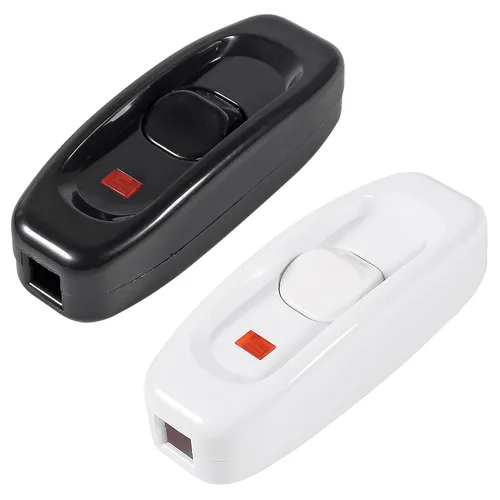 Miniatura 13 de 2 interruptores de cable en línea, AC120V 10A, 250V 6A, interruptor de control de lámpara de encendido y apagado para dormitorio, lámpara de mesa