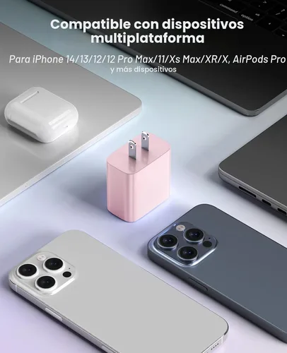Miniatura 2 de FEEL2NICE Cargador de iPhone de Carga Rápida Paquete de 2 Bloques de Cargador de Pared Tipo C con Paquete de 2 [6FT y 10FT] Cables USB C a Lightning