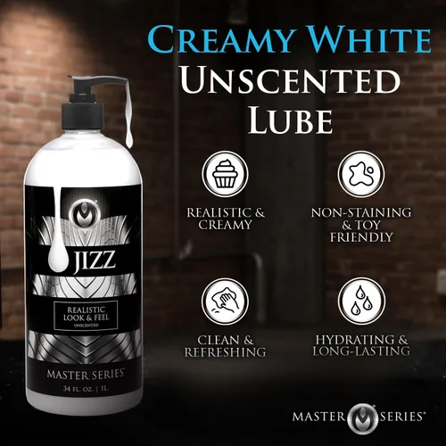 Miniatura 2 de Master Series Creamy White Body Glide Lubricante a base de agua con textura realista y fórmula sin perfume, resbaladizo de larga duración,