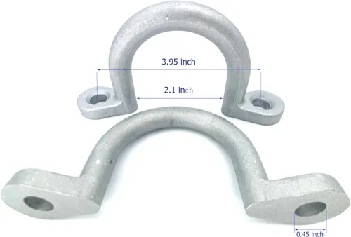 Miniatura 5 de Anillo en D de aluminio de 2 pulgadas para amarre de remolque (2 unidades), anillo de cuerda de amarre atornillado para remolques de caballos, carga