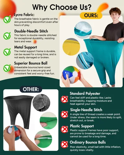Miniatura 5 de Juego de Pantalones de Abuela para Patio, Juego al Aire Libre para Adultos y Familia. Incluye 2 Pantalones Divertidos de Abuela Gigantes, 12 Pelotas
