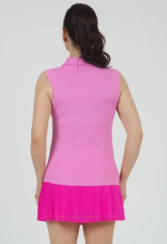 Miniatura 5 de IBKUL Athleisure Wear - Polo sin mangas con protección solar UPF50+ Icefil Cooling Tech Mini Check - 14754