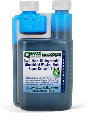 Qwix Mix Concentrado líquido para lavaparabrisas, 1 botella hace 880 galones, 1 onza. Hace 55 galones – 100% biodegradable removedor de suciedad y